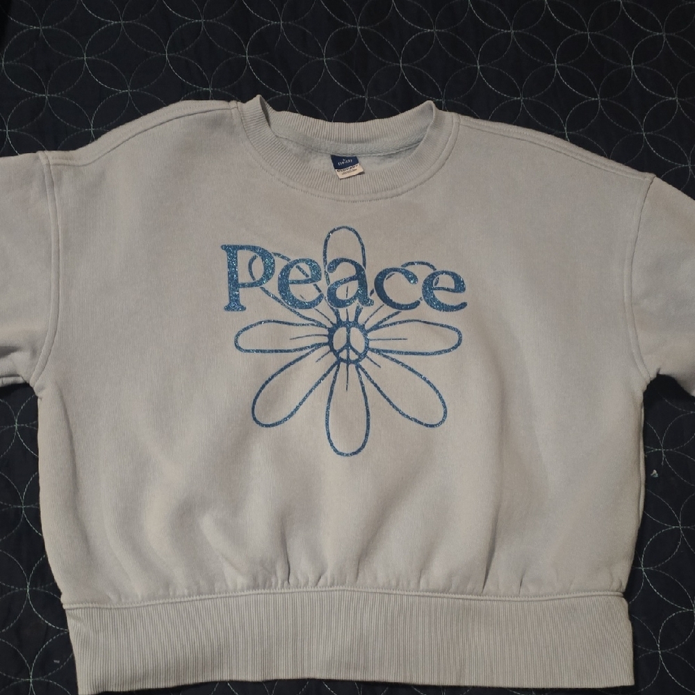 Old Navy Gray Peace Graphic Sweatshirt